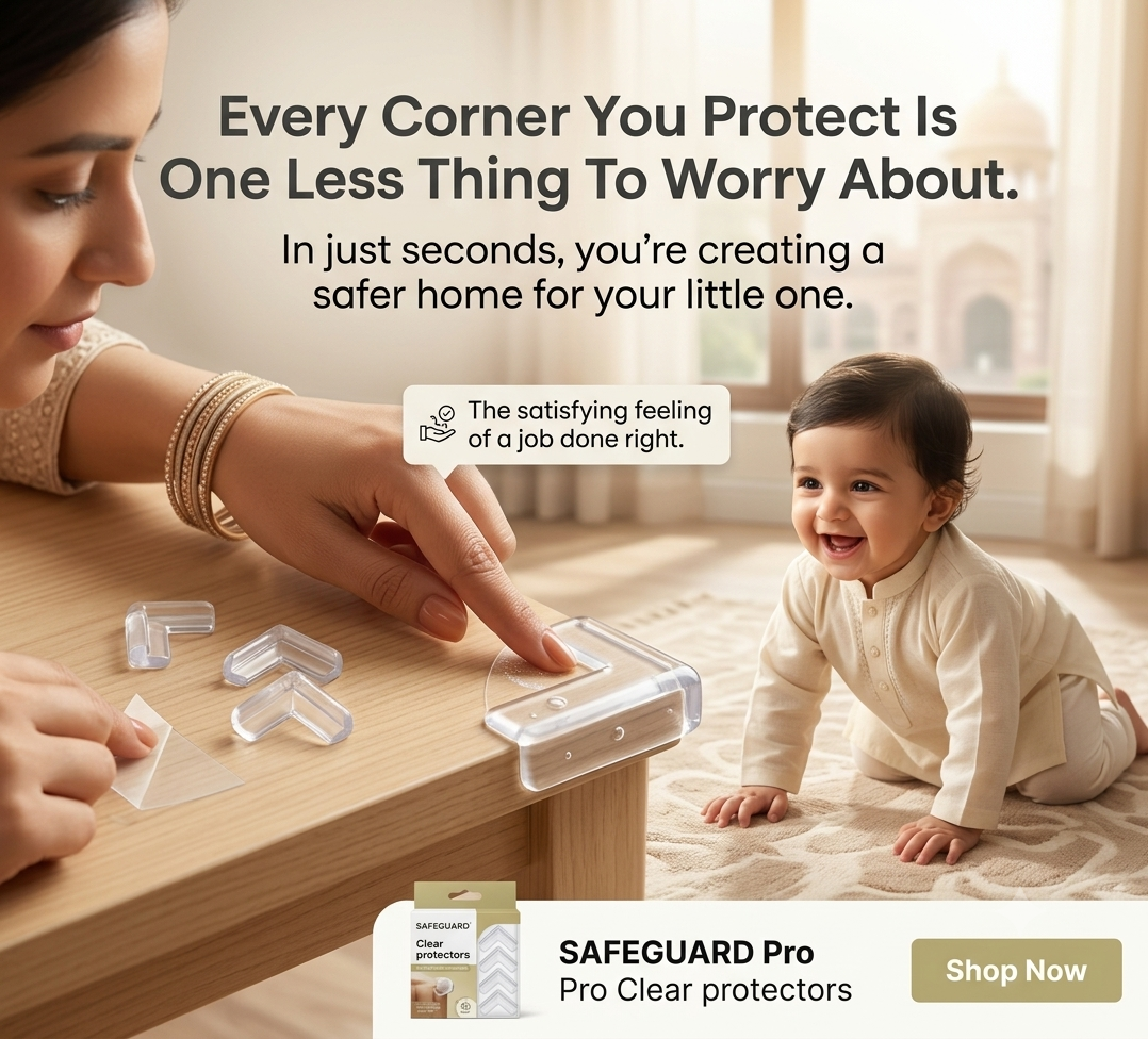 THE VIRALS™ Baby Safety Corner Protectors – 12PCS Transparent Furniture Corner Guards | Childproof Table Edge Protection