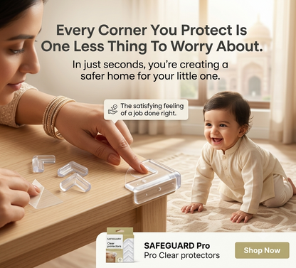 THE VIRALS™ Baby Safety Corner Protectors – 12PCS Transparent Furniture Corner Guards | Childproof Table Edge Protection
