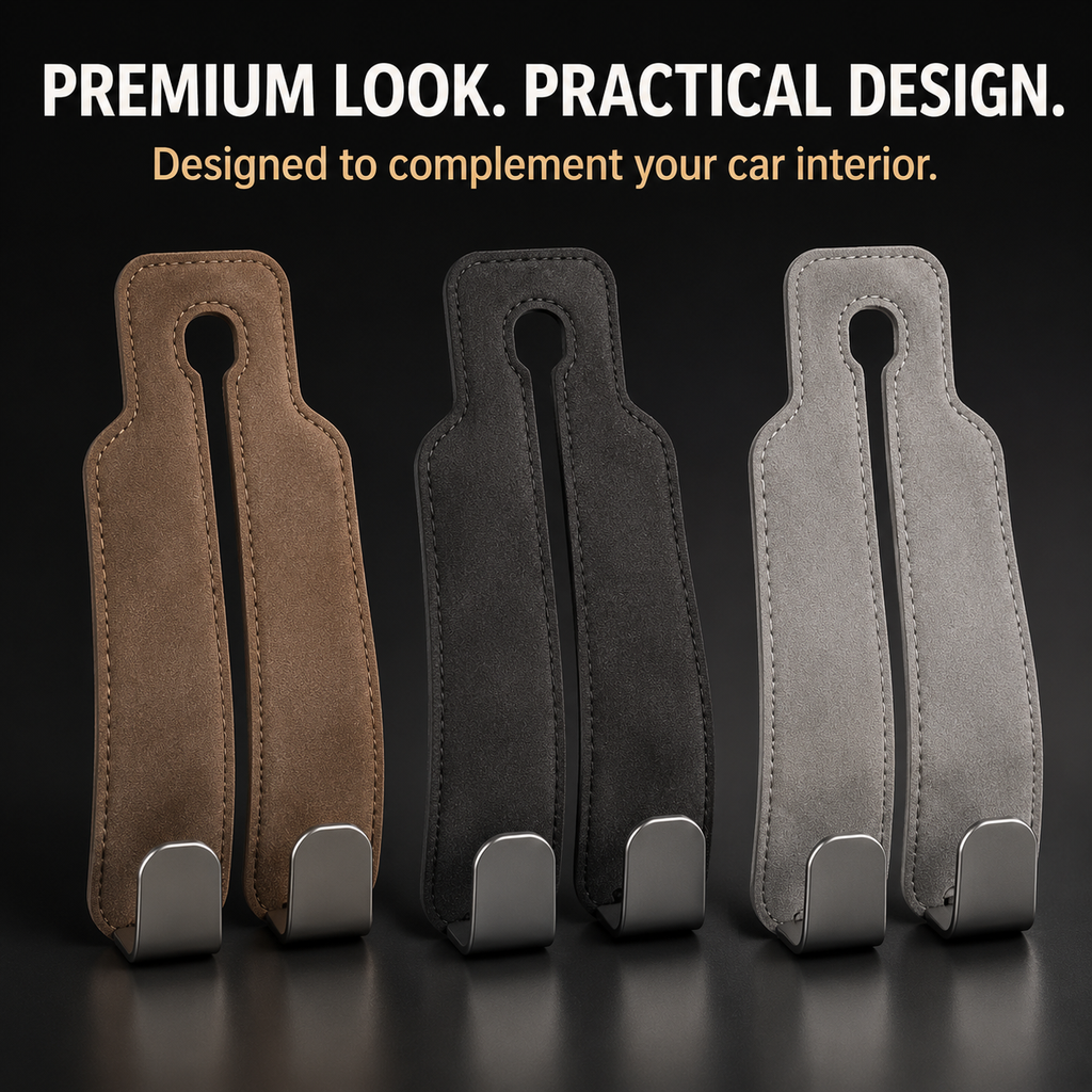 Brown black and grey dual-arm suede headrest hanger colors