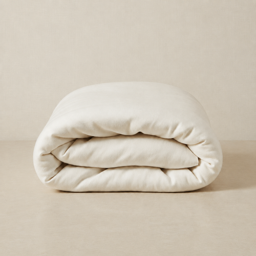 Folded ivory silk cashmere throw with consistent square product-card framing