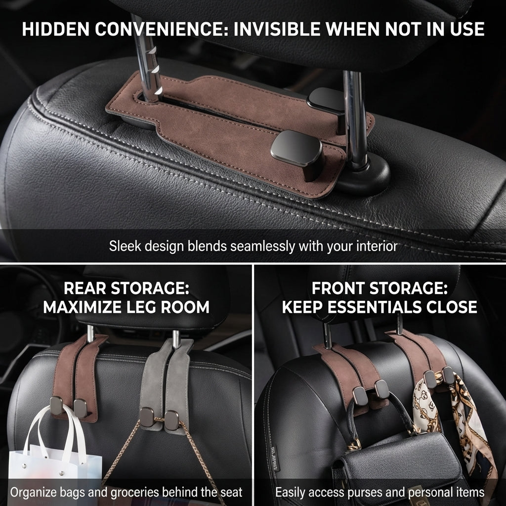 Premium Car Headrest Hanger – Buy 1 Get 1 Free
